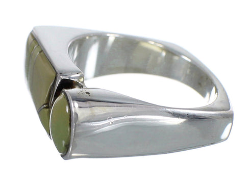 Southwest Sterling Silver Turquoise Inlay Ring Size 5-3/4 VX61424